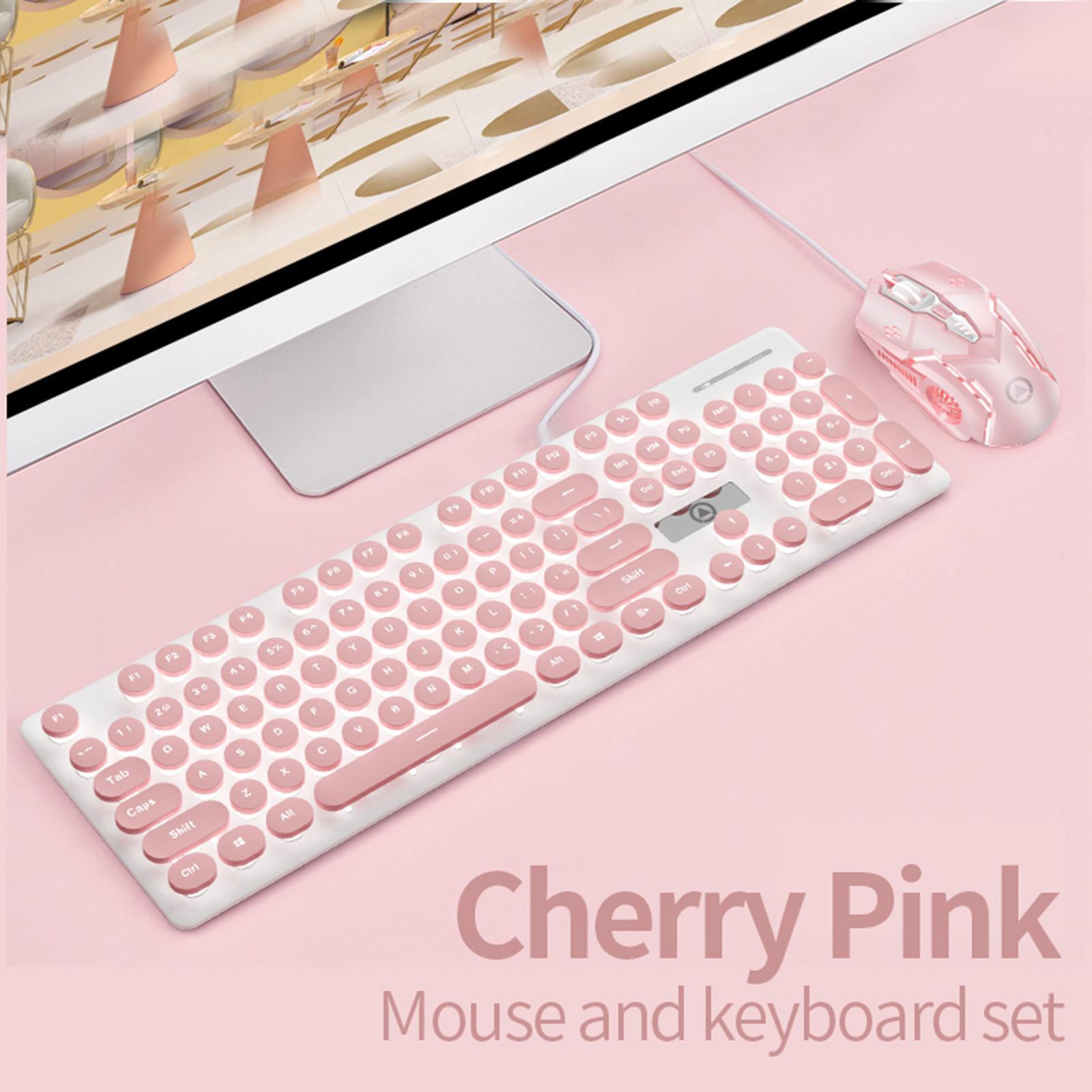 V8 Round Keycaps Gaming Wired Keyboard Mouse Illuminated, No Punch Design