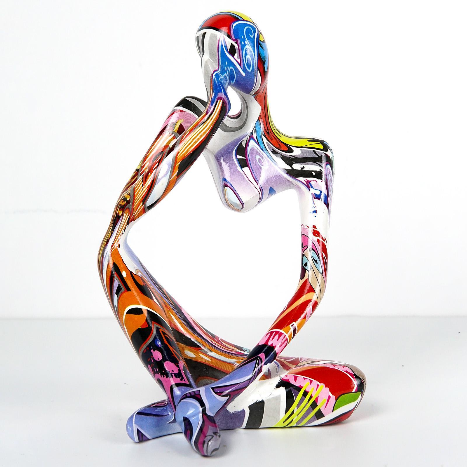 Abstract Thinker Statue Ornament Art Decorative Craft for Table Party