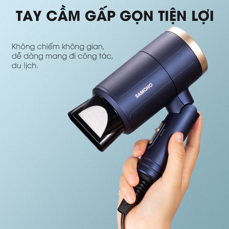 Máy sấy tóc gấp gọn tiện lợi SAMONO SW-HDB11 công suất 1000W - Hàng chính hãng
