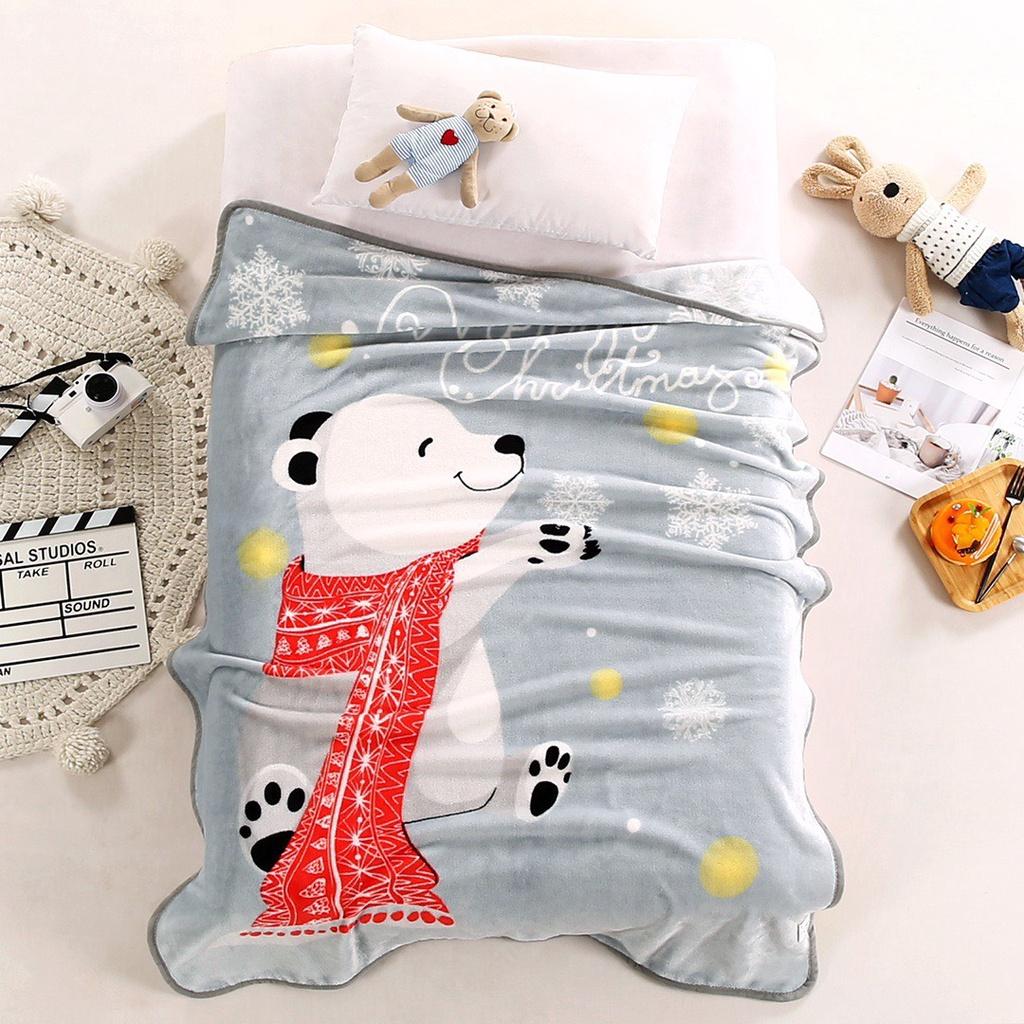 Chăn Cho Bé, Mền Đi Học Cho Trẻ Em M2T BEDDING Lông Tuyết Mềm Mịn Kích Thước 1mx1m4 Nặng 400gam