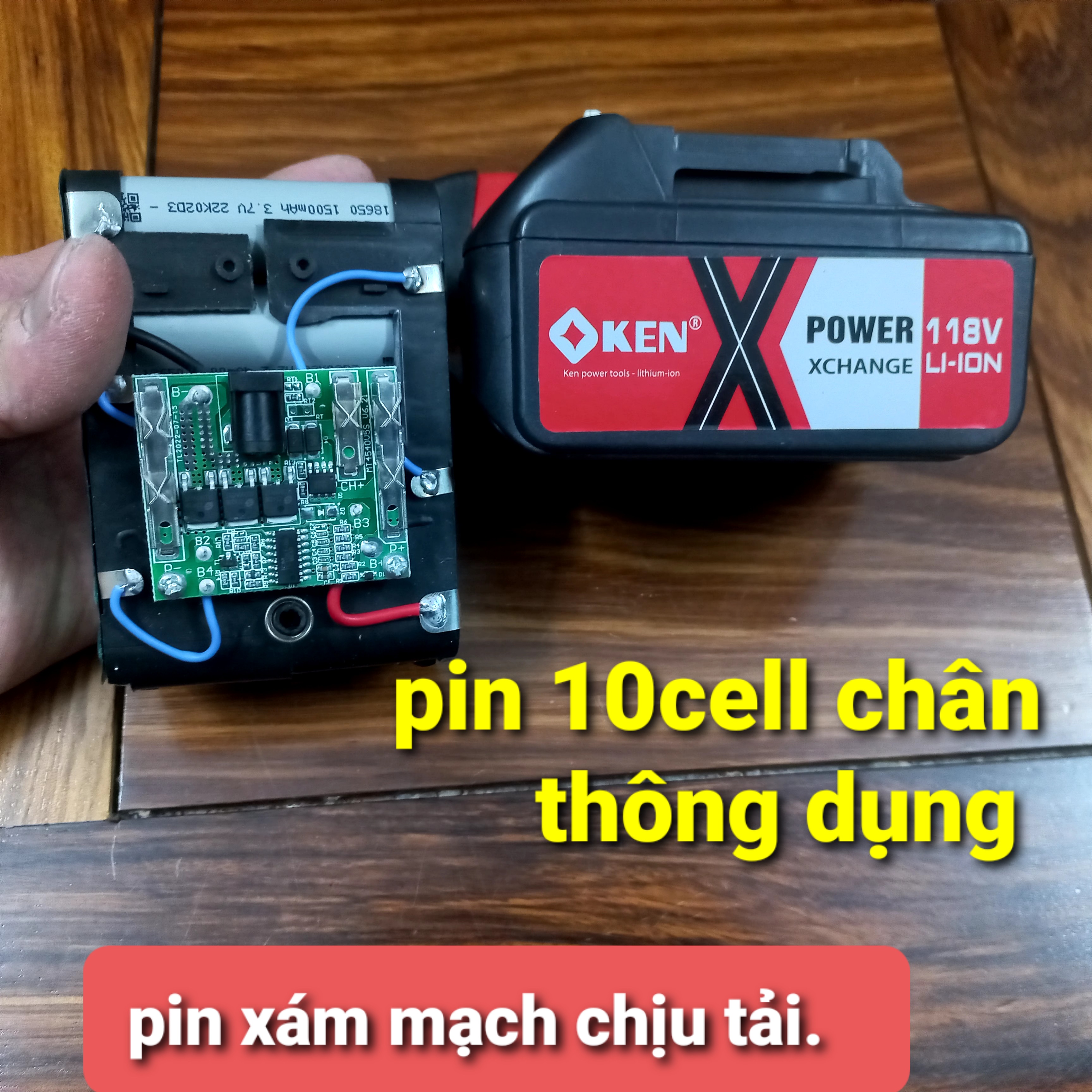Pin máy khoan ken 10cell