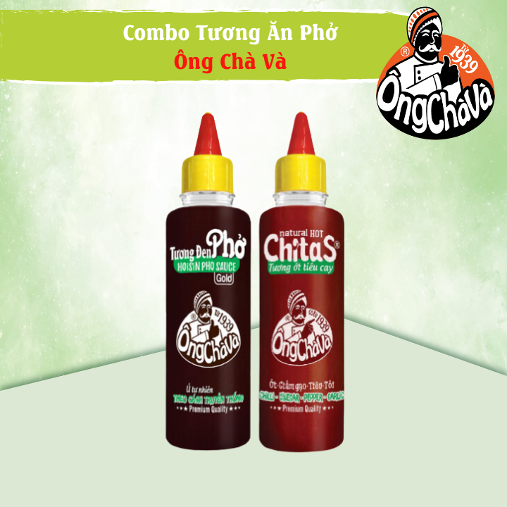 Combo 2 Loại Tương Phở - Tương Ớt Chitas Ông Chà Và 270g và Tương Đen Phở Ông Chà Và 290g