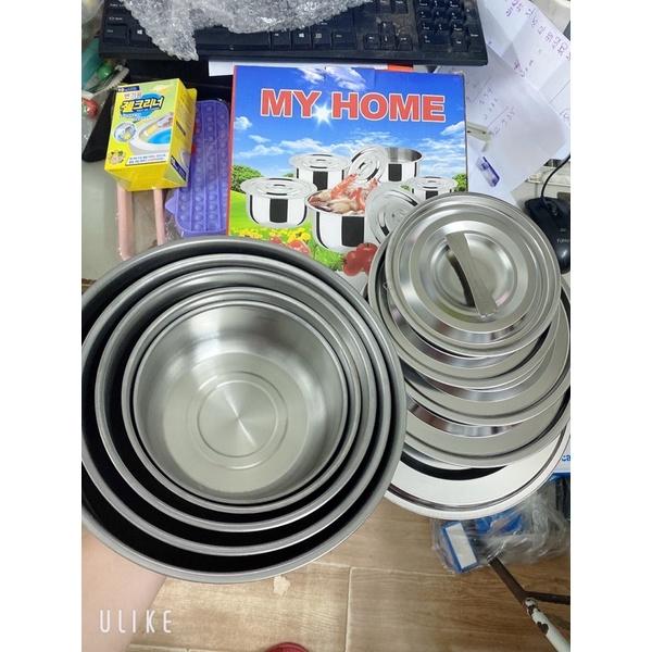 Bộ Nồi Inox 5 Món MY HOME Không Quai Đủ Kích Cỡ Siêu Tiện Lợi Đa Năng hót hít 2021