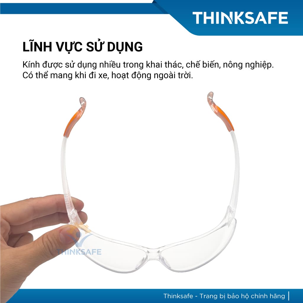 Kính bảo hộ Everest EV201 kính chống đọng sương, chống tia UV (trắng trong) - Thinksafe