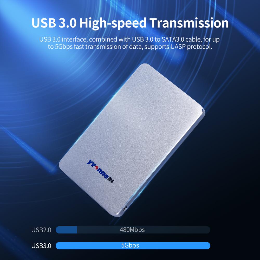 Ổ cứng di động bên ngoài Yvonne 2.5 "USB 3.0 HDD Tương thích cho PC Mac Máy tính để bàn Máy tính xách tay 