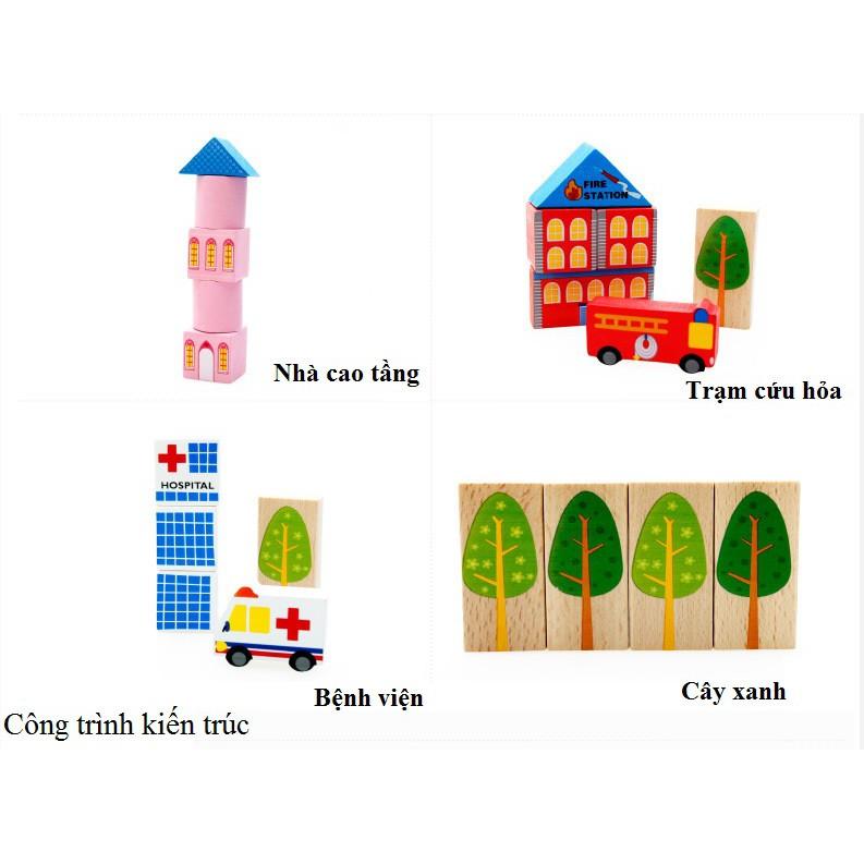 Đồ Chơi Gỗ Mô Hình Thành Phố Tương Lai 62 Chi Tiết