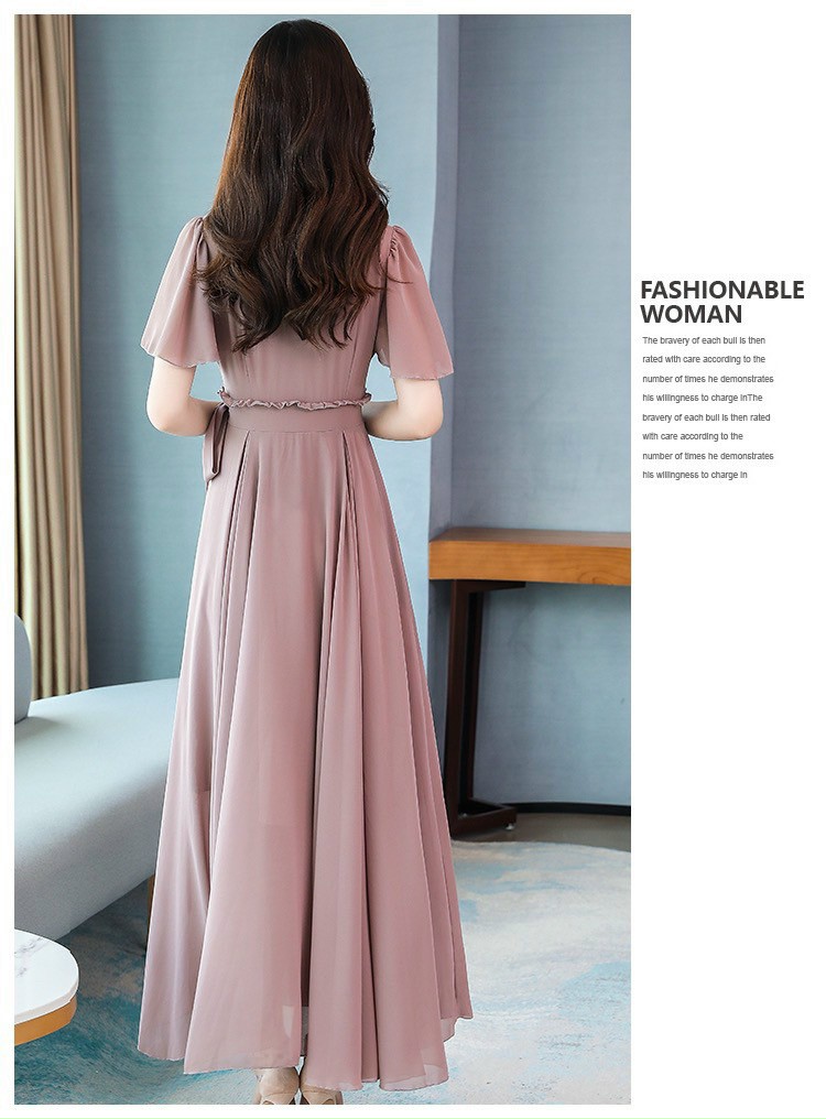 ĐẦM MAXI CỔ V CÁCH ĐIỆU EO DỄ THƯƠNG