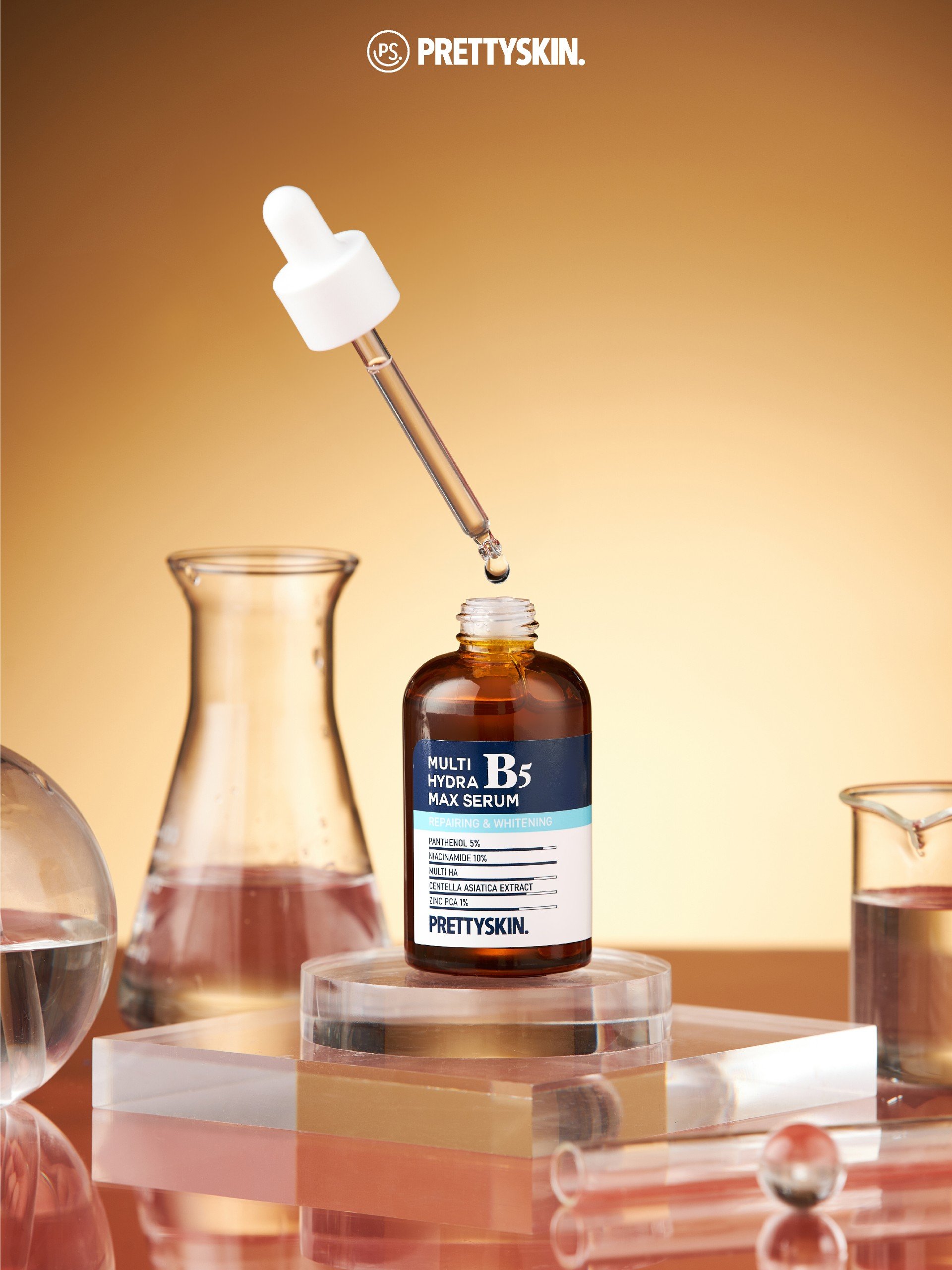 Serum B5 Multi Hydra Max Prettyskin giúp phục hồi dưỡng trắng dành cho da dầu mụn, da khô 50ml