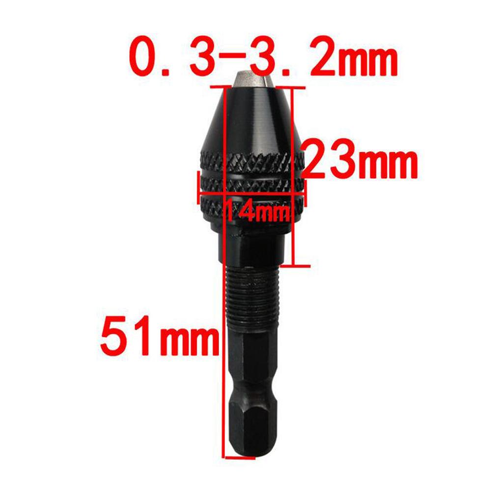 0.3-3.2mm Keyless Drill Chuck Conversion Tool 1/4inch Hex Shank Quick Change