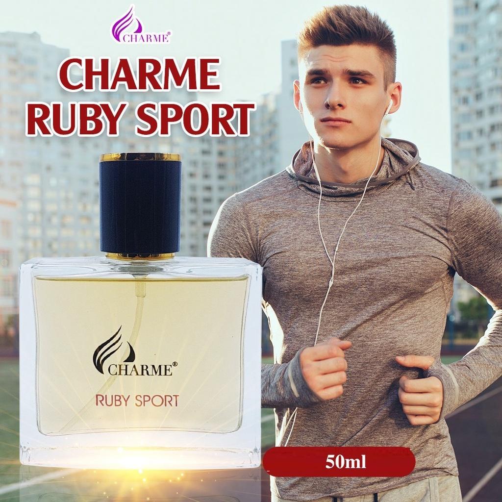 Nước hoa nam thơm lâu, Charme Ruby Sport, nam tính, năng động đầy cuốn hút, đúng chất quý ông, 50ml