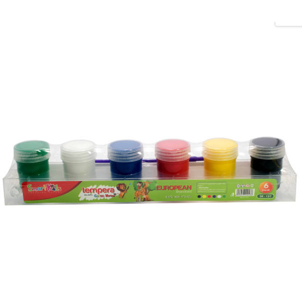 Màu nước Tempera 6 màu, 20 gram / màu kèm cọ SK-137