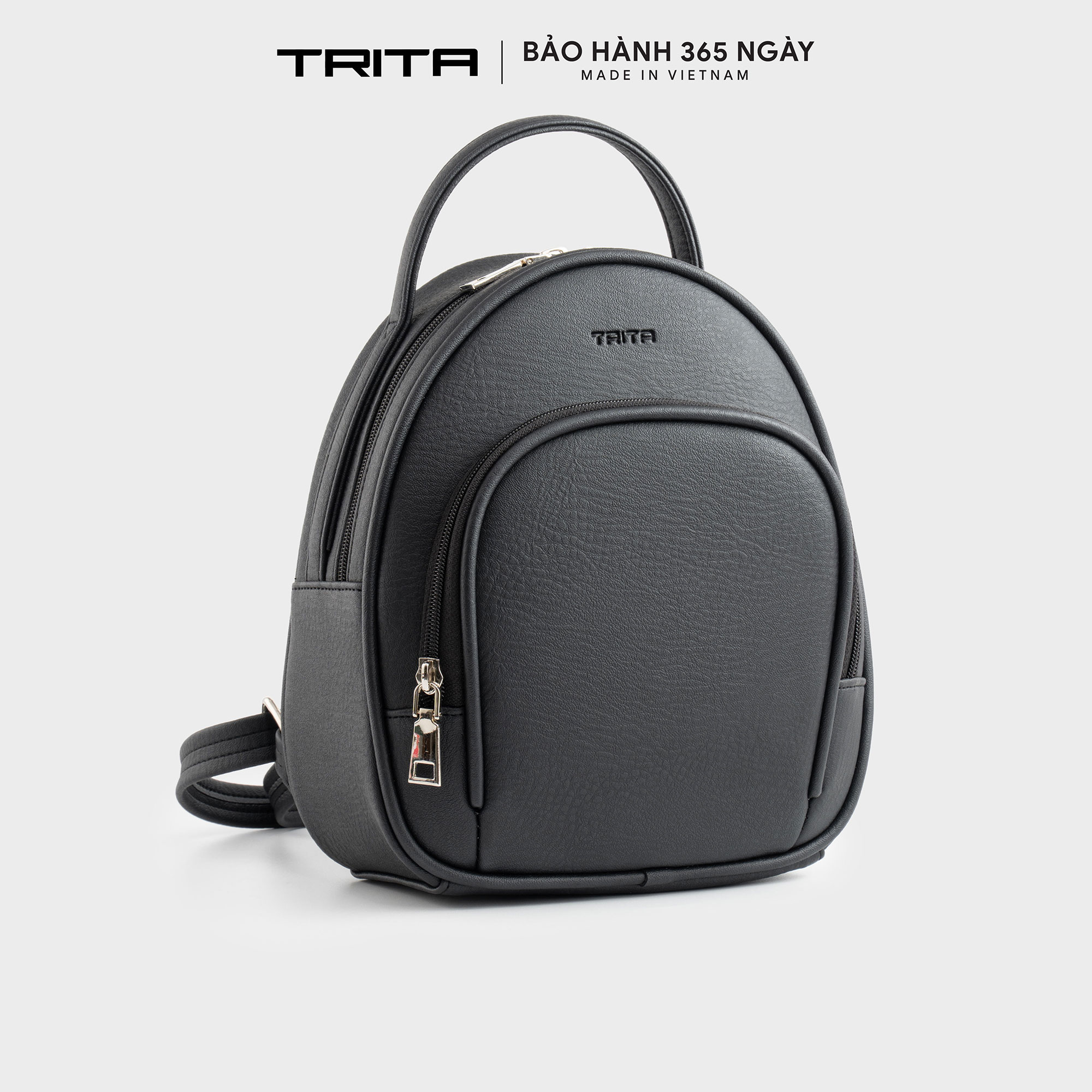 Balo Trita ( Thời trang nữ phối ngăn phong cách basic cỡ trung - Balo da RBA91 )