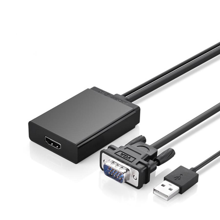 Cáp chuyển đổi VGA sang HDMI Ugreen 40213 có audio chính hãng - Hàng Chính Hãng