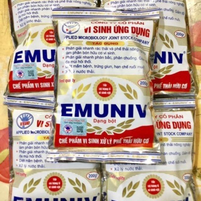 CHẾ PHẨM VI SINH XỬ LÝ PHẾ THẢI HỮU CƠ EMUNIV gói 200gr