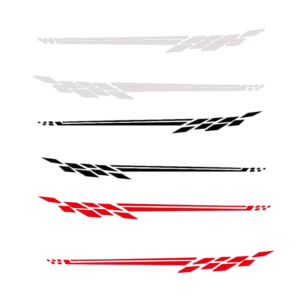 2Pcs Car Side Body Vinyl Decal Sticker Racing Sports Stripe Graphics