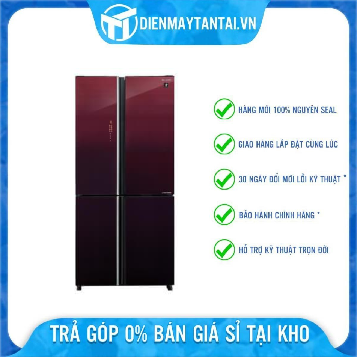 Tủ lạnh Sharp Inverter 525 lít SJ-FXP600VG-MR - Hàng Chính Hãng - Chỉ Giao HCM