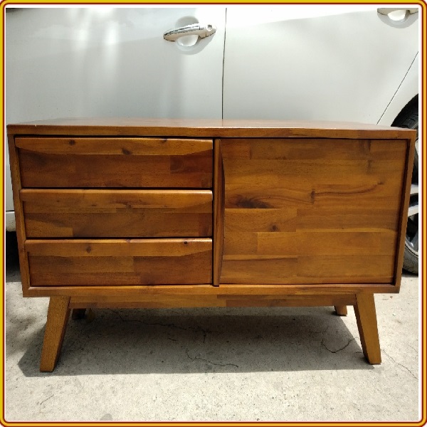 Kệ tivi kèm ngăn kéo cánh mở Tundo màu nâu 120 x 40 x 50 cm