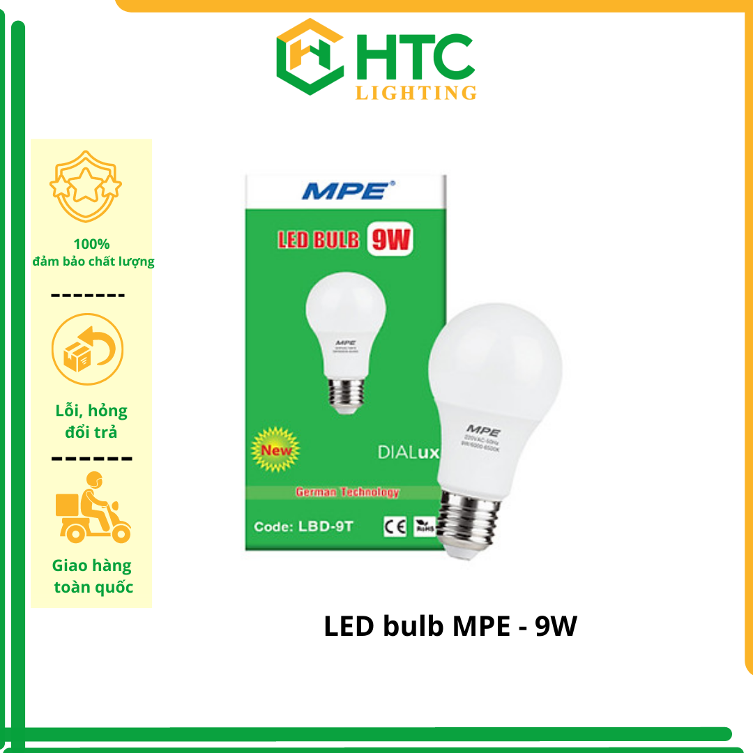 Bóng đèn LED tròn BULB 9w - Thương hiệu MPE