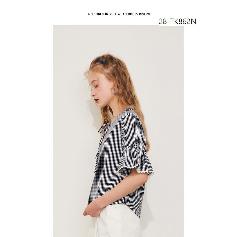 TK739-SƠ MI NỮ VIỀN REN TAY LOE S-6XL