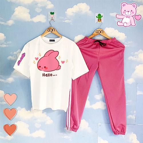 COMBO TIẾT KIỆM Set Đồ Bộ Áo Thun Tay Lửng Quần Kẻ 3Sọc, Quần Ulzzang 2 Sọc