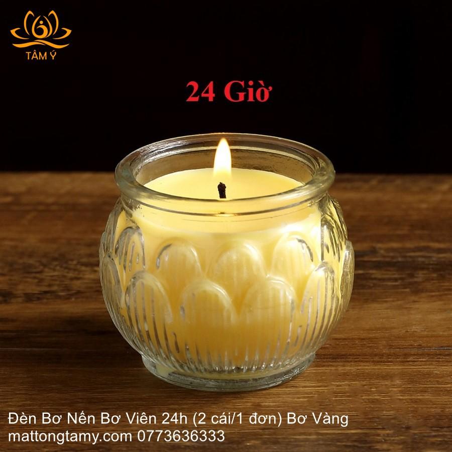 Đèn Bơ Thực Vật Tinh Khiết Nến Bơ Viên 2h-3h-4h-8h-12h Bơ Màu Đỏ/Vàng