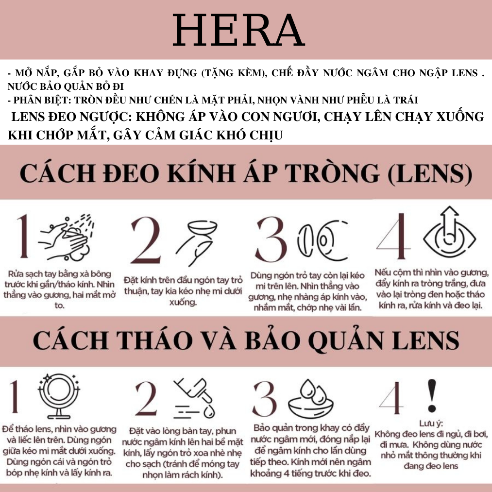 Kính Áp Tròng Hera Xám Phấn Trong Trẻo 0 - 8 Độ DUSKY SLATE Nhập Khẩu Hàn Quốc Lens Cận 6 Tháng