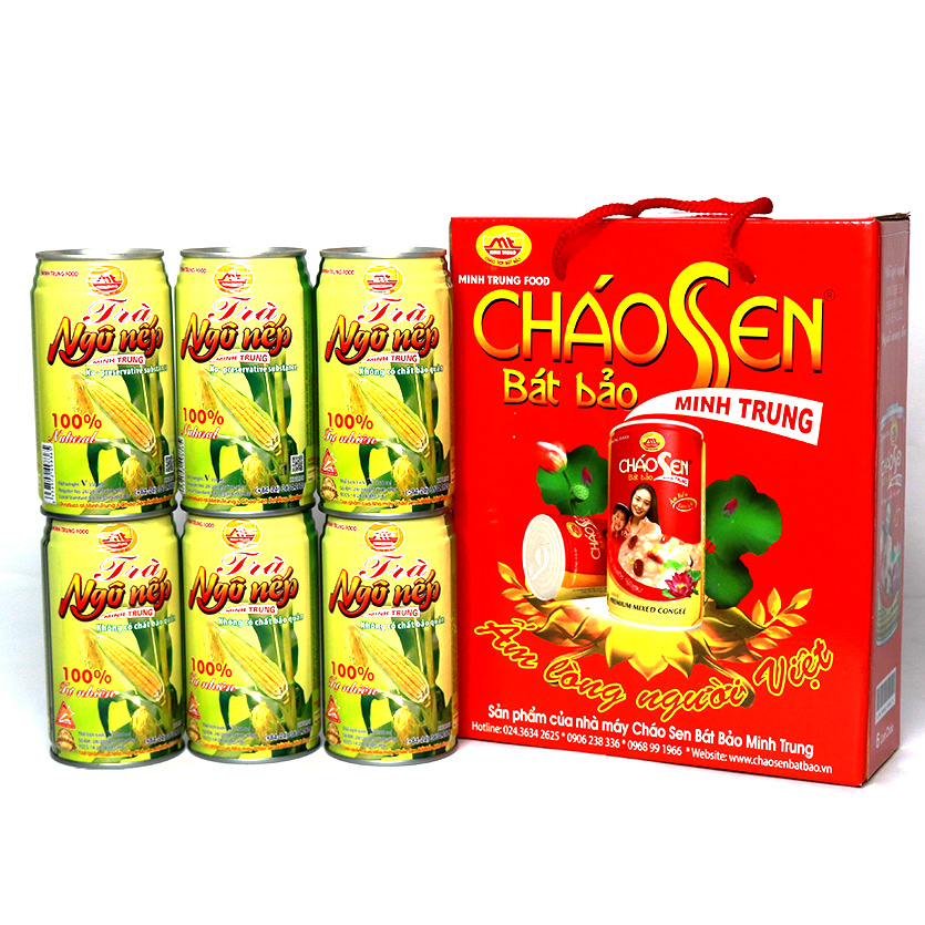 Trà Ngô Nếp Minh Trung lốc 6 lon - TRANGONEP 6