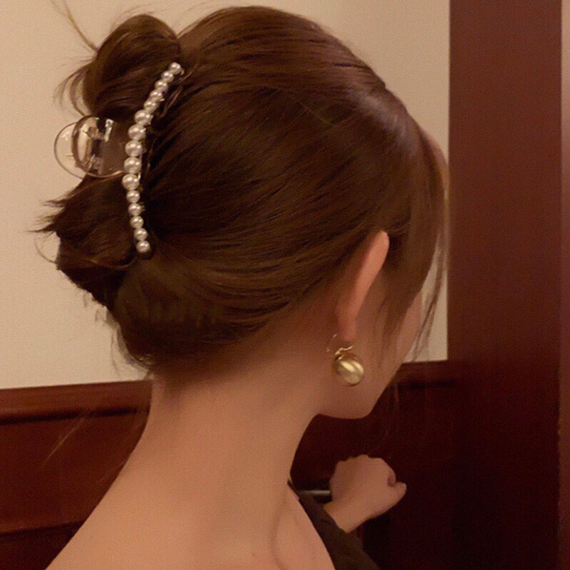 kẹp tóc ngọc trai nhân tạo phong cách Hàn Quốc điệu đà dễ thương - dài 7cm