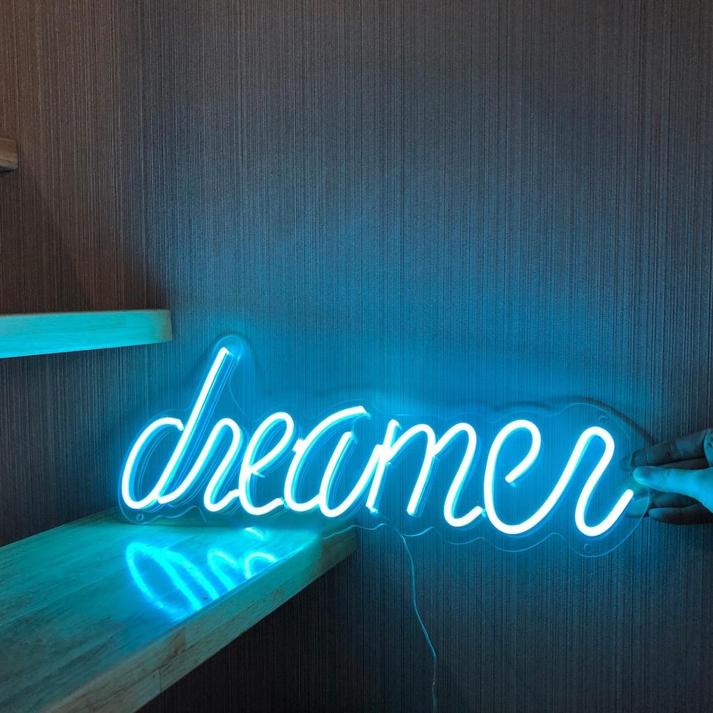 Đèn neon trang trí DREAMER - Phù hợp trang trí tường, để bàn, phụ kiện decor nhà