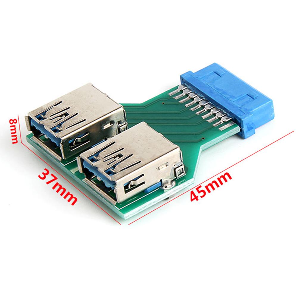 2-Port USB 3.0 A Female to 20 PIN/19Pin Adapter Header Female Adapter Card