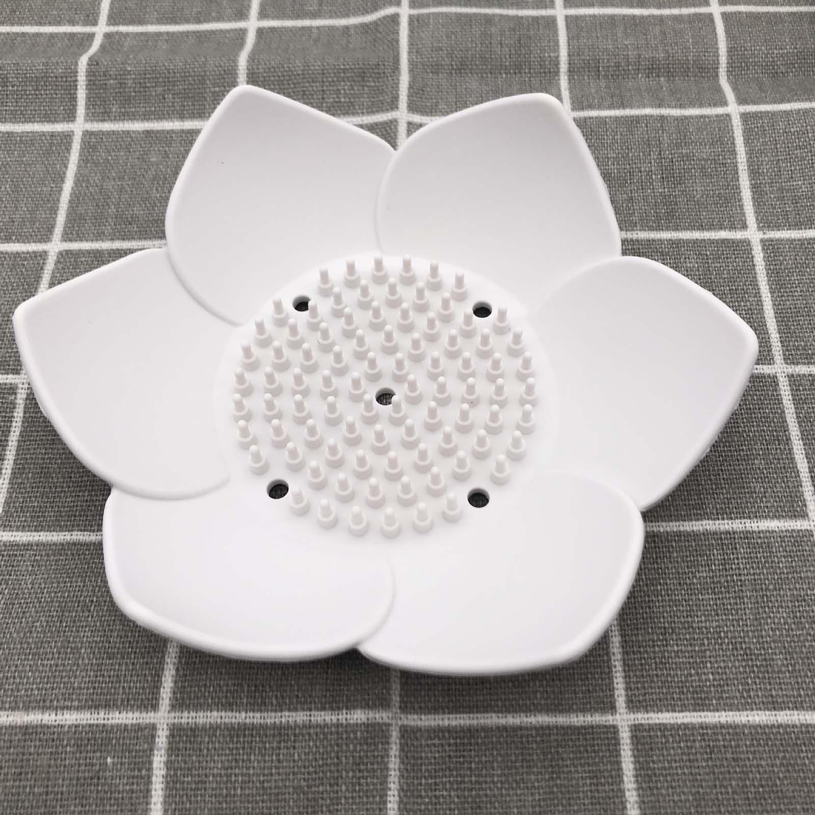 Portable Soap Dish Soap Holder with Drainage Soap Tray for Bathroom Shower White