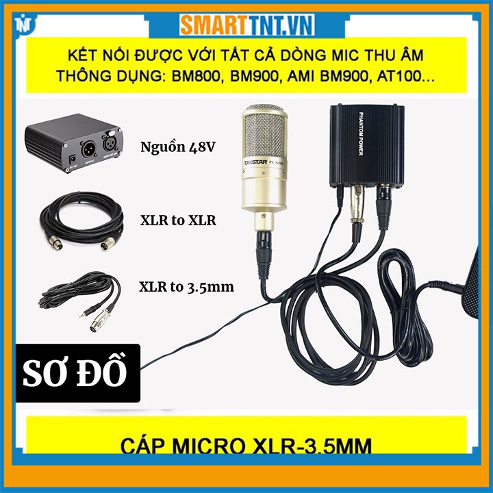 Dây micro míc thu âm 5V XLR chân cắm 35.mm cao cấp