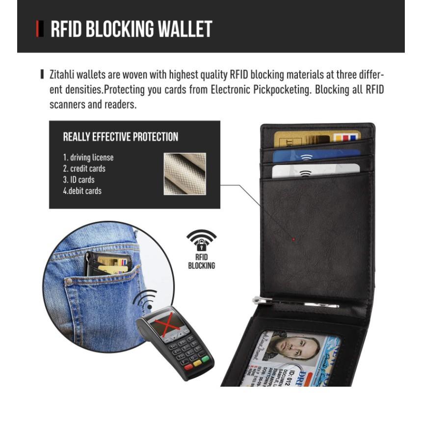 Kẹp thẻ từ tính đựng thẻ đa năng BlackMan Clip RFID (Carbon Leather)