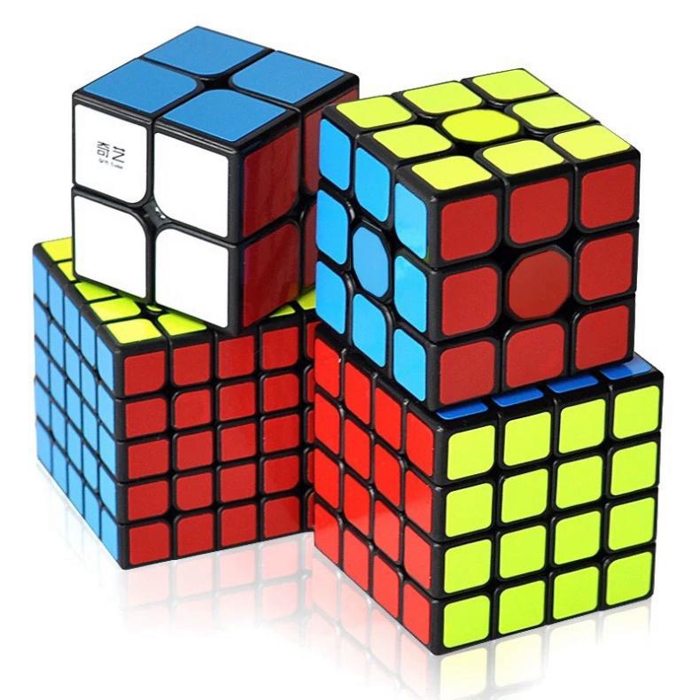 Combo 9 Rubik Viền Đen Sticker 2x2, 3x3, 4x4, 5x5, Megaminx, Pyraminx, Mirror, Skewb, Square-1