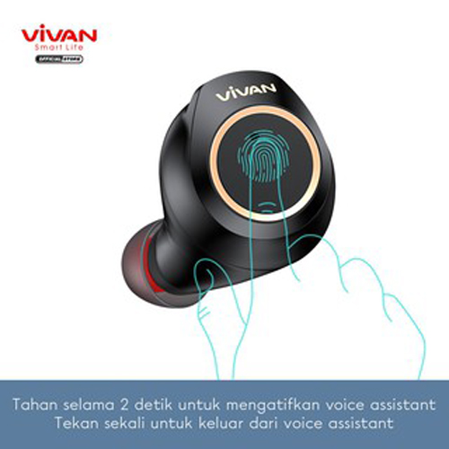 Tai Nghe Bluetooth True Wireless VIVAN Liberty-T100 | Công nghệ Bluetooth 5.0 Cảm ứng chạm | Hàng Chính Hãng