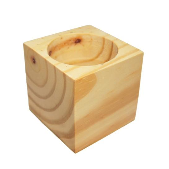 Chậu cây bằng gỗ tự nhiên Nguyên khối Hình vuông - Kích thước: 7x7cm