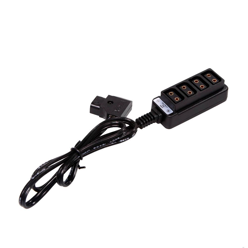 Male D-Tap B Type Power Tap to 4 Female D-Tap P-Tap Hub Adapter for Photography Power