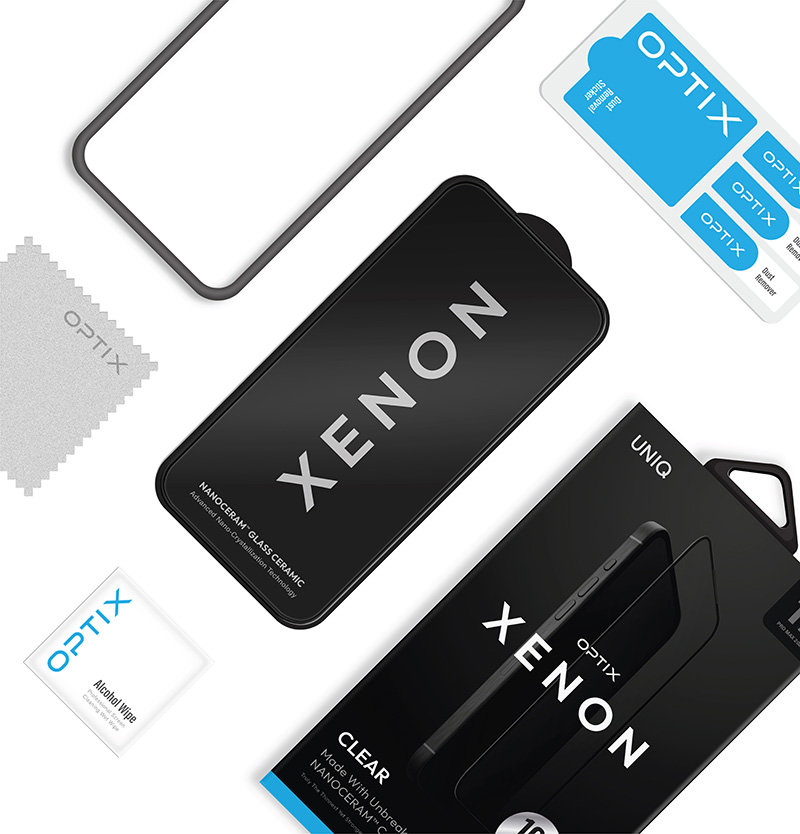 Kính Cường Lực Gốm Cho iPhone 17 Pro Max UNIQ OPTIX XENON CLEAR/ PRIVACY Nanoceram Ceramic Shield Siêu Cứng Làm Từ Gốm Hàng Chính Hãng