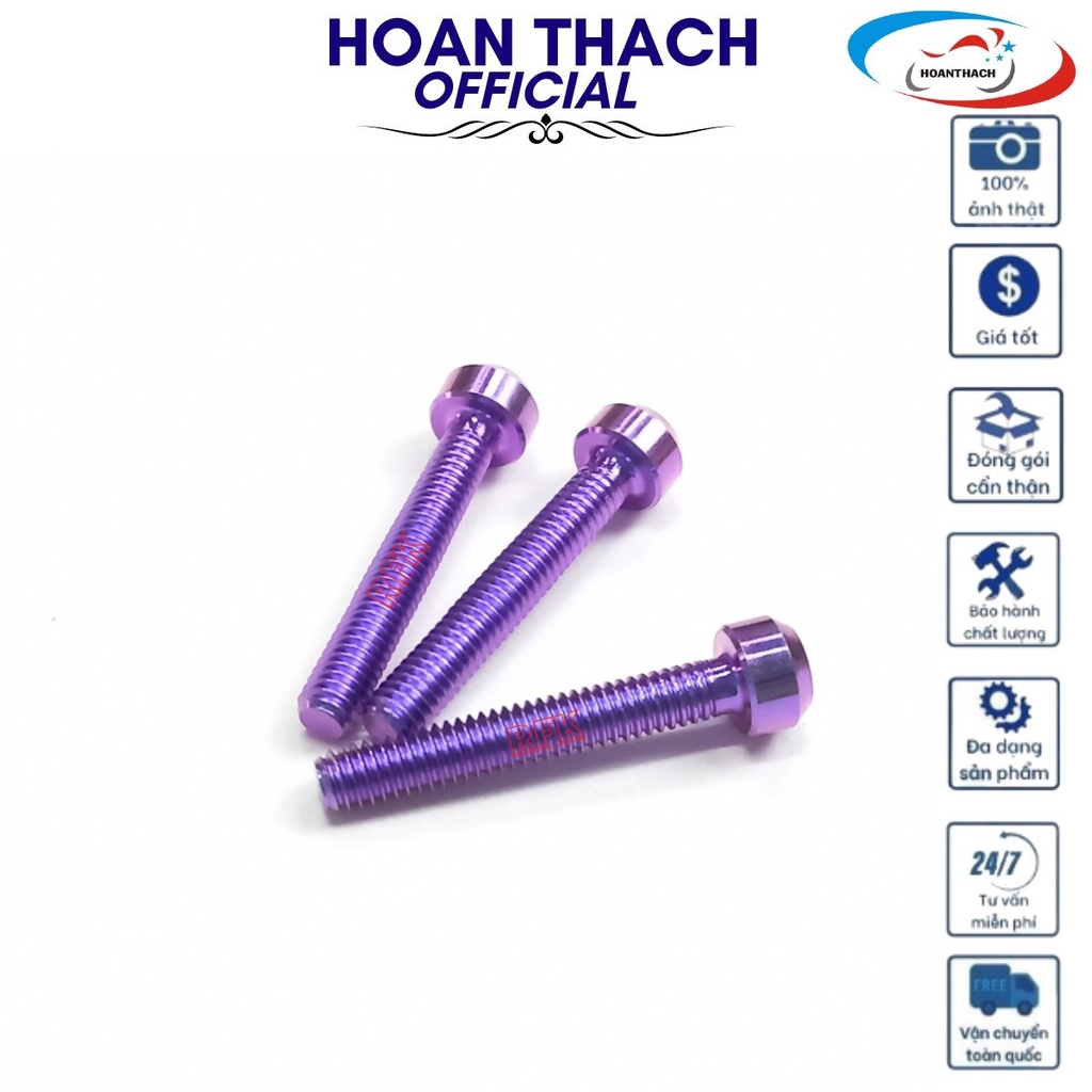 Ốc Gr5 4L25 Trụ Xanh Tím Dùng cho nhiều dòng xe SP016456 (giá 1 con)