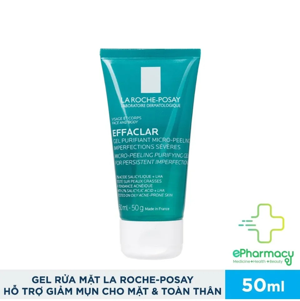 Sữa Rửa Mặt & Sữa Tắm LAROCHEPOSAY Effaclar Micro-Peeling Gel Cleanser làm sạch & giảm mụn 50ml