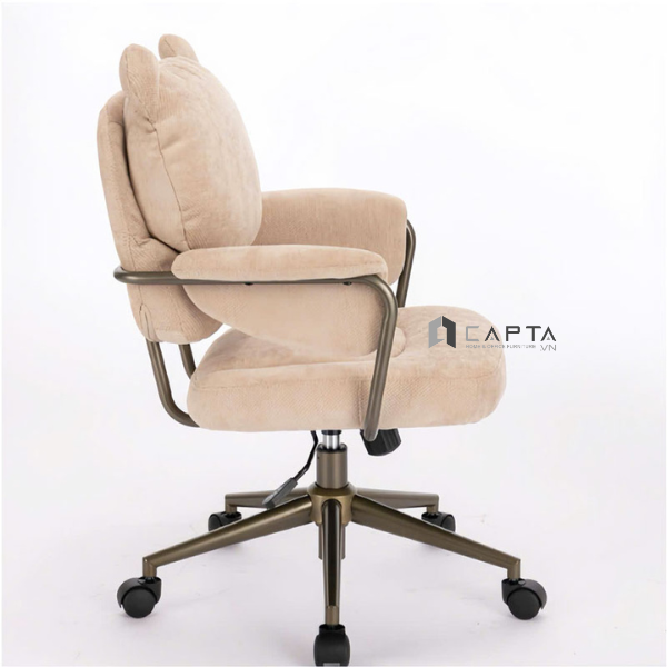 Ghế làm việc nệm vải bố màu kem CE23002-F Nội thất Capta