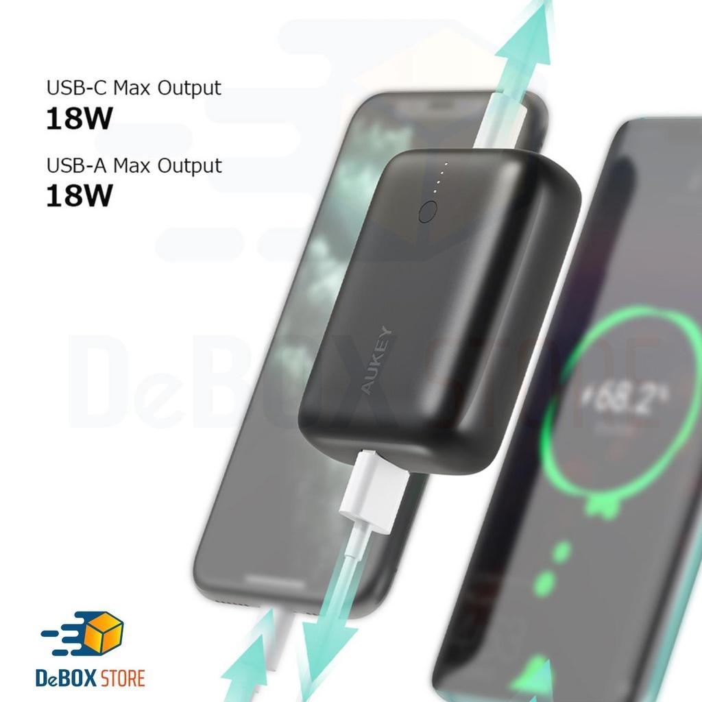 Pin Sạc Dự Phòng AUKEY Basix Mini PB-N83S 10000mAh Sạc Nhanh Power Delivery 20W và Quick Charge 3.0 18W - Hàng Chính Hãng