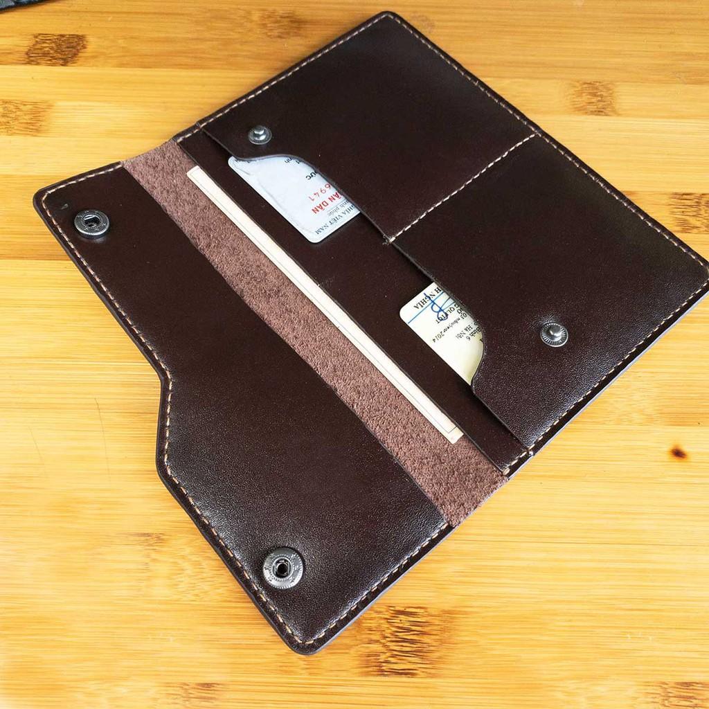 VÍ DA NÂU DÙNG ĐƯỢC CHO CẢ NAM VÀ NỮ - VÍ DA DÁNG ĐỨNG VỚI CHẤT LIỆU DA BÒ NGUYÊN TẤM CAO CẤP