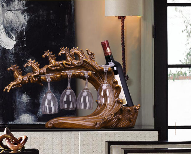 Kệ Giá Treo Ly Rượu Vang Lục Mã Truy Phong Cao Cấp Phong Cách Châu Âu - Hàng Nhập Khẩu