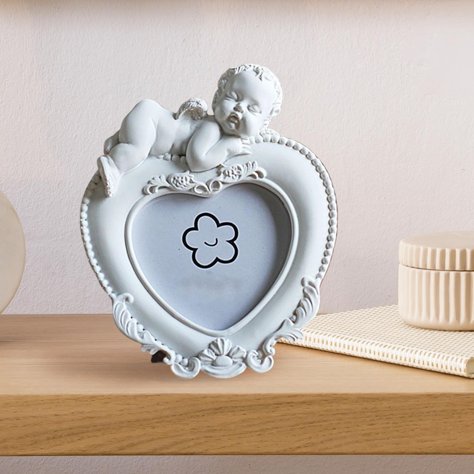 Hand Carved Floral Resin Photo Frame Desktop Home Party Office Picture Frame