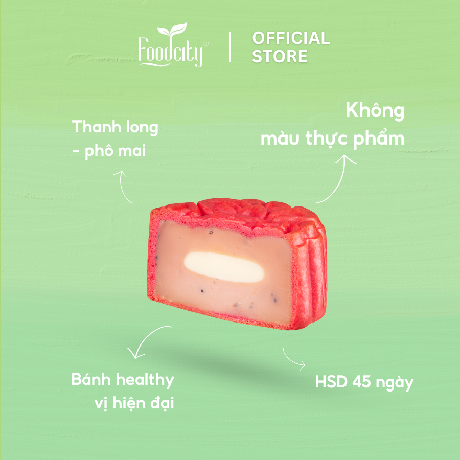 [Dòng bánh chay] Bánh trung thu Thanh long phô mai 150gr - FoodCity Việt Nam