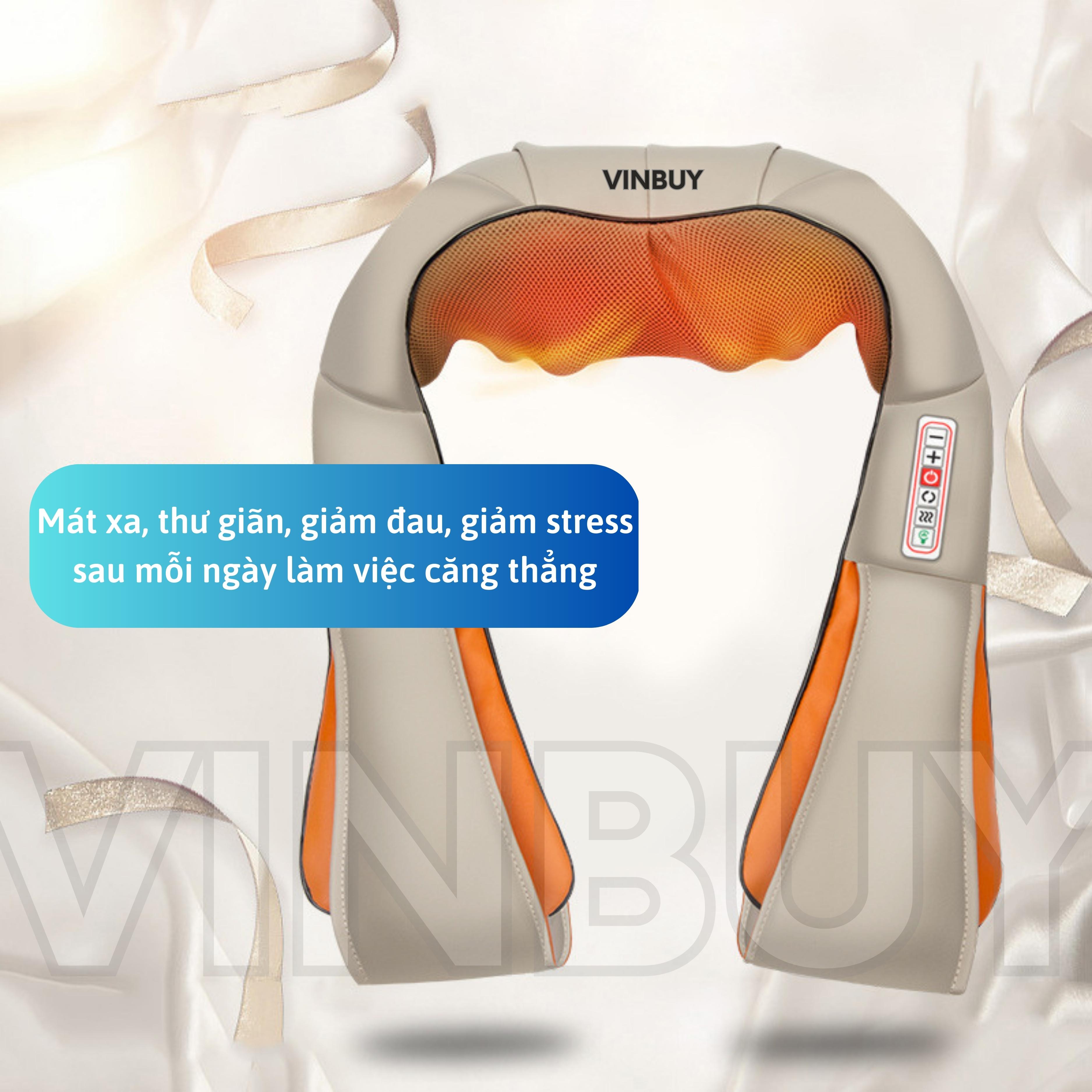 Máy Massage Cổ Vai Gáy Hồng Ngoại VINBUY, Gối Massage Cổ Vai Gáy, Đai Mát Xa Toàn Thân Chuyên Sâu, Giảm Đau Cơ, Cứng Khớp - Quà Tặng Cho Sức Khỏe - Hàng Chính Hãng