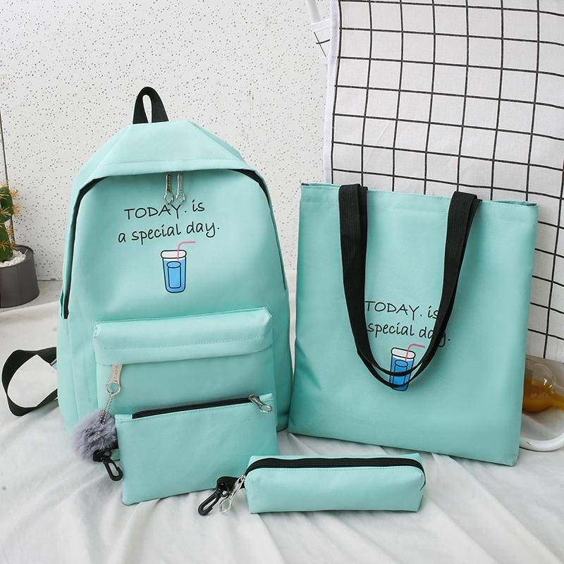 4 Bộ Vải Schoolbags Dành Cho Các Bạn Nữ Tuổi Teen Nữ Trẻ Em Đeo Vai Xu Hướng Mới Ba Lô Nữ Thời Trang Phụ Nữ Ba Lô