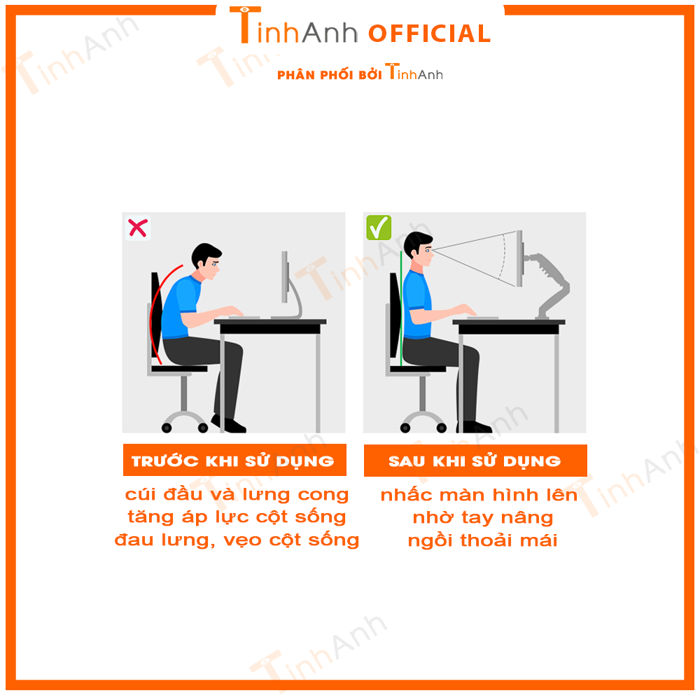 Arm màn hình - Giá treo màn hình máy tính NB F80 17 - 30 inch Tay nâng màn hình Xoay 360 độ Tải trọng 9Kg 2021 - Hàng Chính Hãng