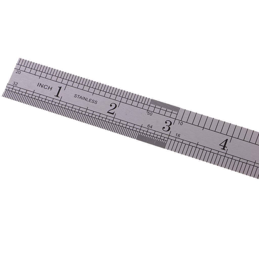 2 x Durable Stainless Steel Straight Ruler for Carpenter,Engineering,Teacher